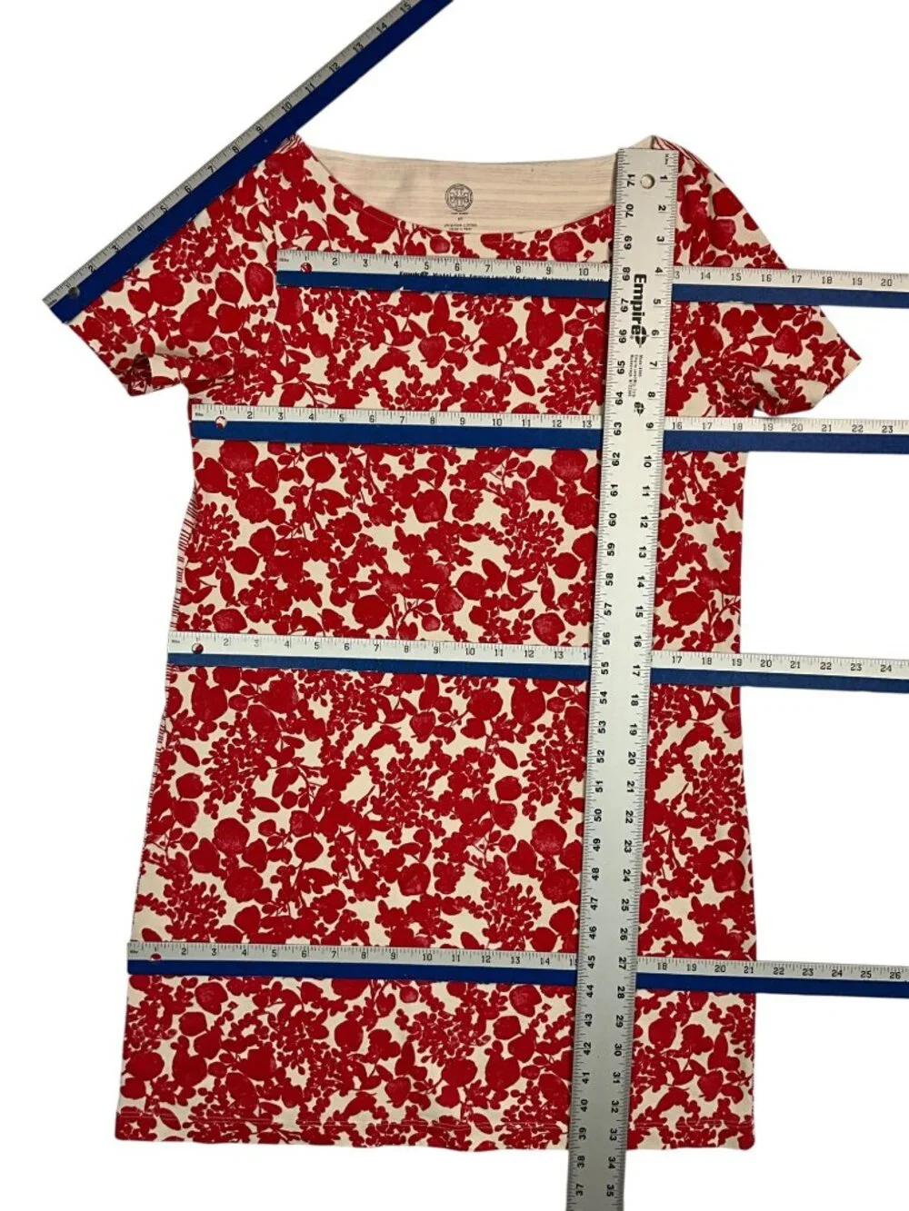 Tory Burch Elisabeth Pima Cotton Dress M Mixed Print Pepper Issy Stripe